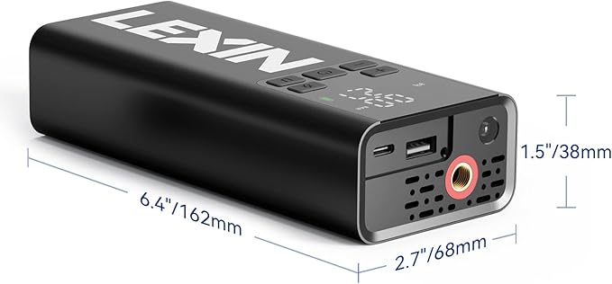 LEXIN P5 Tire Inflator Portable Air Compressor, 150PSI Electric Air Pump for Car Tires, w/Pressure Gauge&LED Light, 5000mAh Cordless Smart Pump for Car/Motorcycle/Bike/Bicycle/Scooter/Ball, Alloy