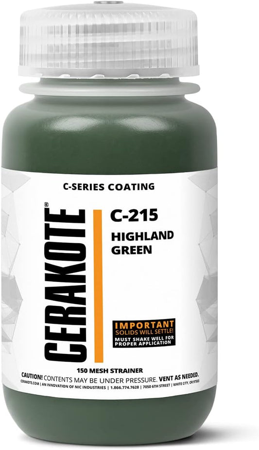 CERAKOTE® (AIR Cure) C-Series Highland Green (128oz) |C-215G|-Our Ceramic Technology Combines Performance with Color on All- Metals, Polymers + More