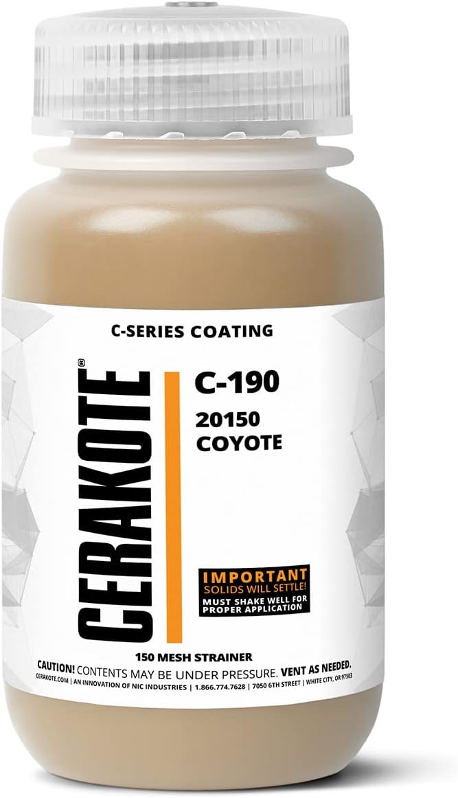 CERAKOTE® (AIR CURE C-SERIES 20150 Coyote (16oz) |C-190P|-Our Ceramic Technology Combines Performance with Color on All- Metals, Polymers + More