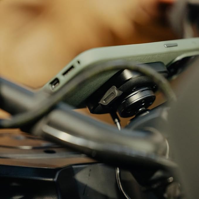 Peak Design Mobile Motorcycle Bar Phone Mount V2, Qi2 Charging, SlimLink Mounting Technology, Rigid Arm, Fits a Variety of Handlebars (7/8"-1.25" Diameter), Vibration Isolator, Motorcycle Phone Mount