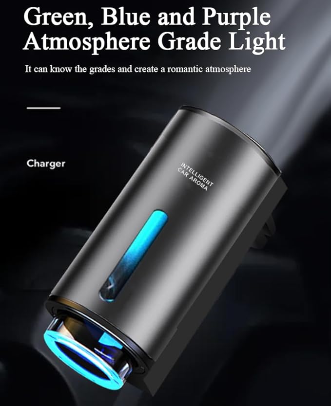 Smart Car Air Freshener with Three Adjustable, Aromatizante para Carro, Rechargeable Smart Car Air Freshener Diffuser(3pcs Blue sea + Diffuser)