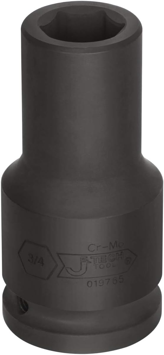 Jetech 3/4 Inch Drive 3/4 Inch Deep Impact Socket, Made with Heat-Treated Chrome Molybdenum Alloy Steel, 6-Point Design, SAE