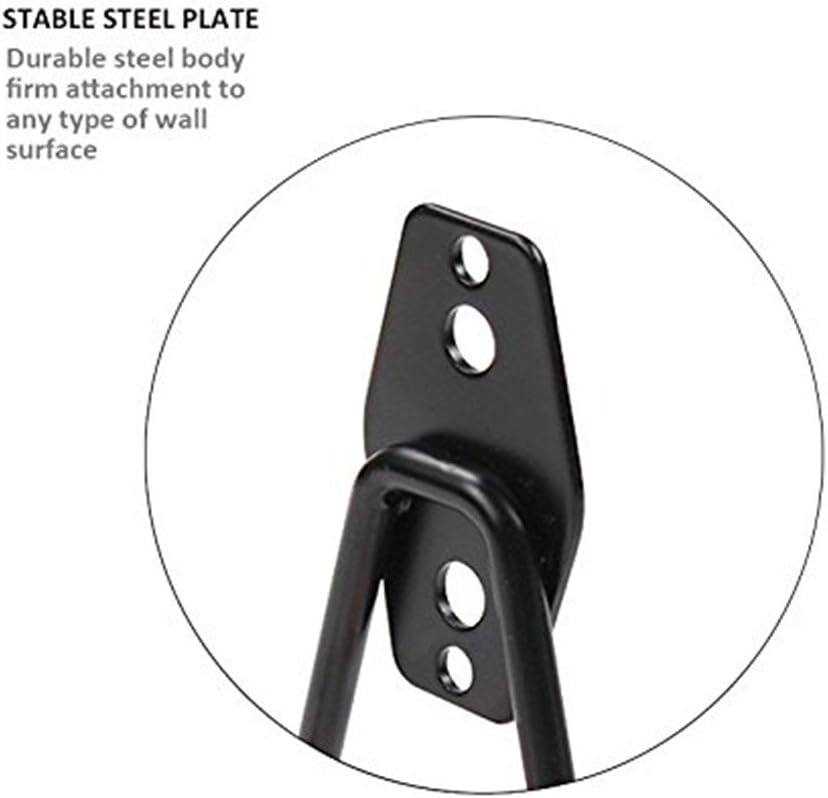 Wall Mount Heavy Duty Double Utility Tools Hooks with Anti-Slip Coating for Garage Storage Organizer Shovels Chair Hose, Pack of 4