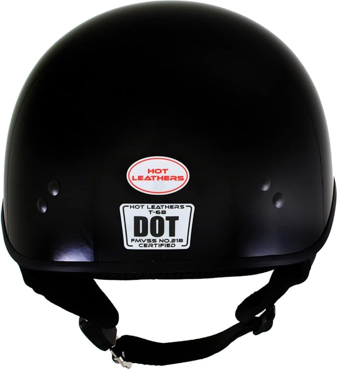 Hot Leathers Advanced Motorcycle DOT Skull Cap Classic Half Helmets Biker HLT