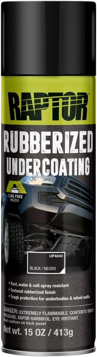 RAPTOR Rubberized Undercoating, Professional Grade Automotive Spray Paint, Extra Durable, 15 oz