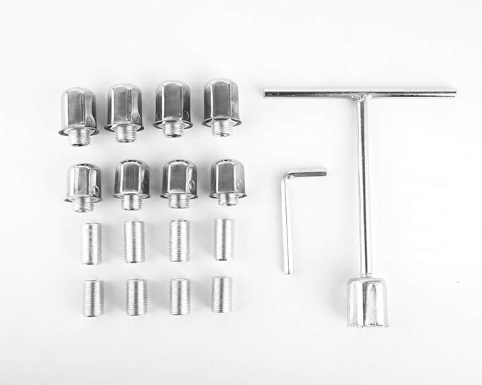 4pcs 19.5" Polished Stainless Steel Dually Wheel Simulators, Nice Looking and Durable Bolt On Wheel Cover,8 Lug Hubcaps Fit for Ford 1999-2004 F450/F550 Truck with Installation Tool Kit C19F8