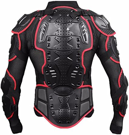 Motorcycle Full Body Armor Protective Jacket Guard ATV Motocross Gear Shirt Red Size L