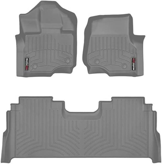 Weathertech Custom Fit FloorLiners for Ford F-150 Lightning, F-150 Raptor, F-150-1st & 2nd Row (46697-1-6), Grey