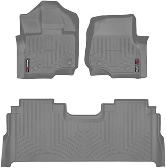 Weathertech Custom Fit FloorLiners for Ford F-150 Lightning, F-150 Raptor, F-150-1st & 2nd Row (46697-1-6), Grey