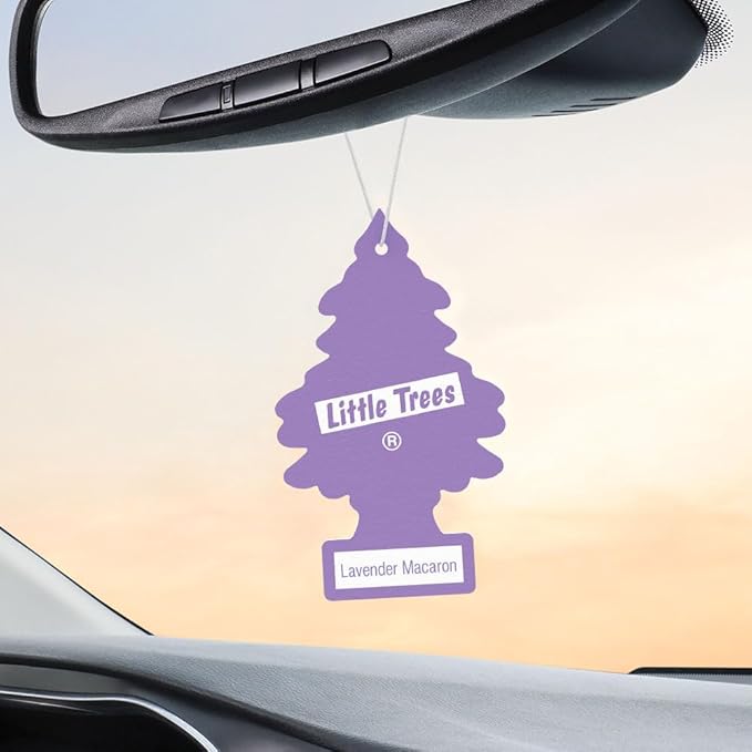 LITTLE TREES Car Air Freshener | Hanging Tree Provides Long Lasting Scent for Auto and Home | Lavender Macaron, 24 Air Fresheners