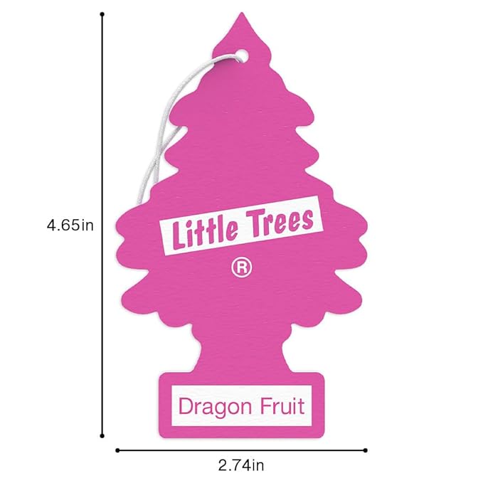 LITTLE TREES Car Air Freshener | Hanging Tree Provides Long Lasting Scent for Auto and Home | Dragon Fruit, 24 Air Fresheners