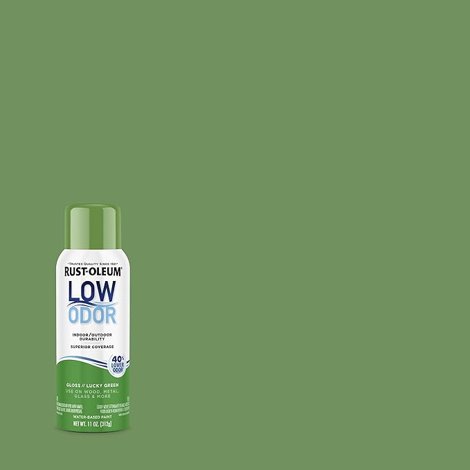 Rust-Oleum Low Odor Premium Spray Paint, 11 oz, Gloss Lucky Green, 6 Pack