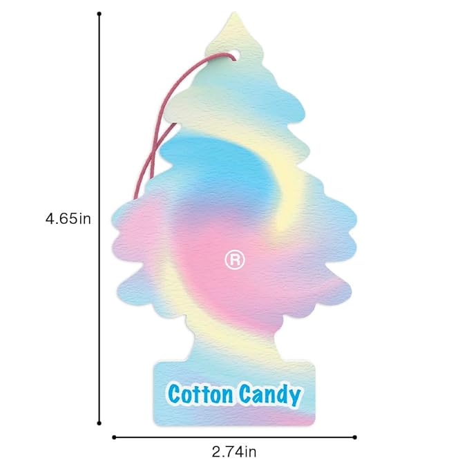 LITTLE TREES Car Air Freshener | Hanging Tree Provides Long Lasting Scent for Auto and Home | Cotton Candy, 24 Air Fresheners