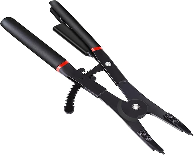 Heavy Duty Snap Ring Pliers, 16" Large Snap Ring Pliers Heavy Duty, 2 Piece Snap Ring Plier Set External and Internal Pliers With 12 Tips, 0° 15° 45° 90° Tips