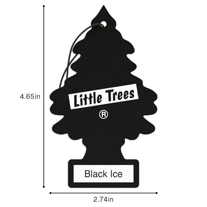 LITTLE TREES Car Air Freshener | Hanging Tree Provides Long Lasting Scent for Auto and Home | Black Ice, 24 Air Fresheners