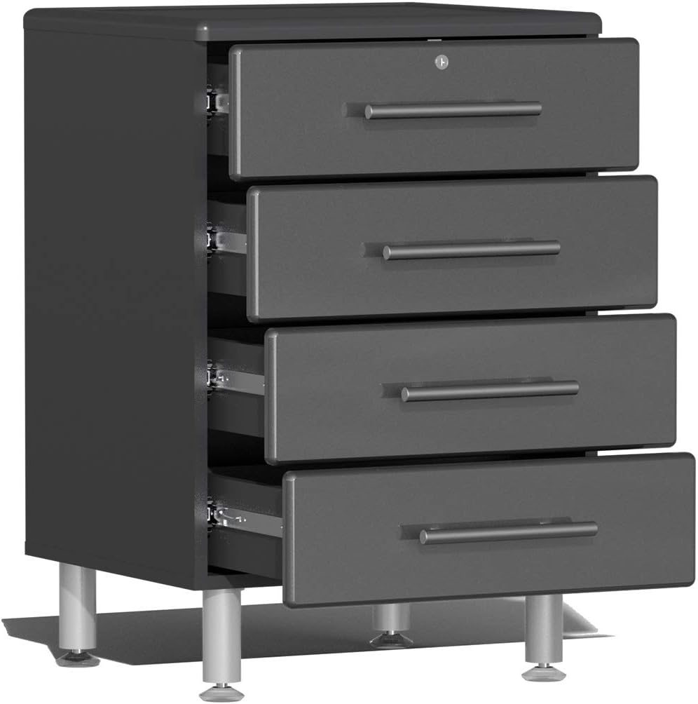 Ulti-Mate UG22072G 7-Piece Garage Cabinet Kit with Bamboo Worktop in Graphite Grey Metallic
