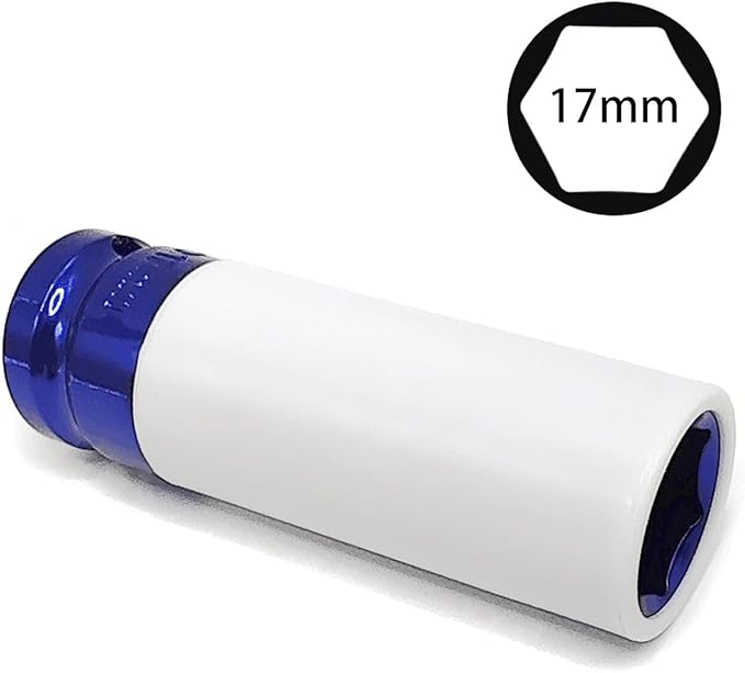 17mm Impact Wheel Nut Socket, Thin Wall Deep Socket for Lug Nuts