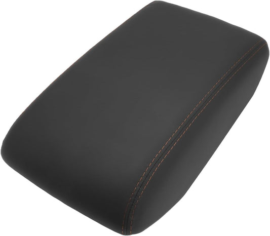 SXCY for 2025 2026 Forester Armrest Cover for Subaru Forester 2025 Accessories 2025 2026 Forester Center Console Cover 2025 2026 Forester Middle Console Cover (Black Leatherette Brown Line ABS Cover)