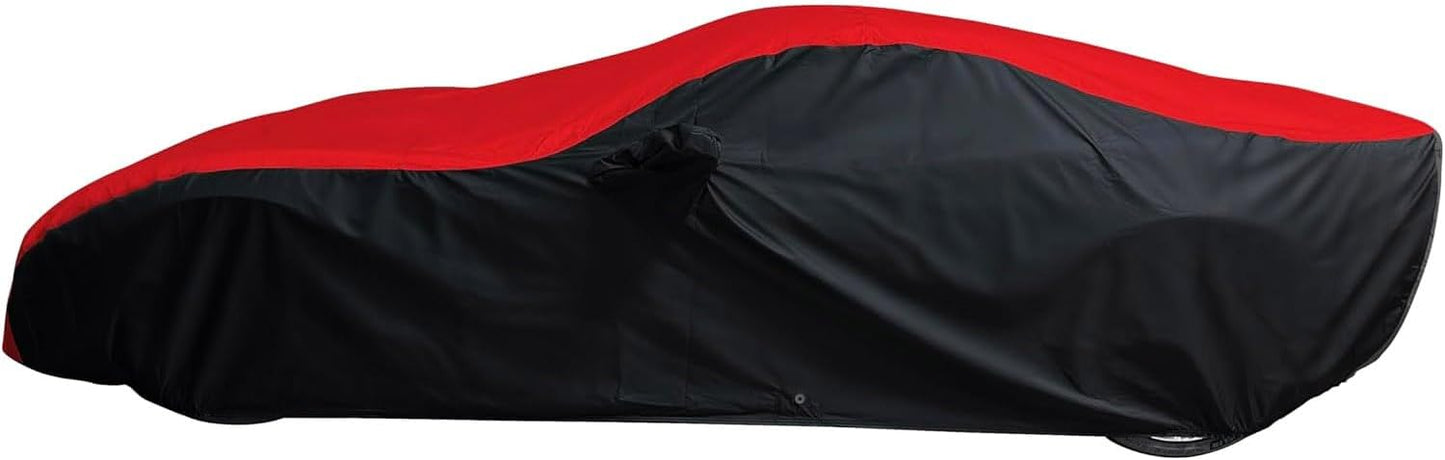 C6 Corvette Car Cover - Custom Fit Outdoor/Indoor UV & Rain Protection - Ultraguard Plus 300 Denier High End for 2005-2013 C6, Grand Sport, ZR1, Z06 Corvettes (Red/Black)