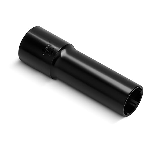 Small 6 Point Spline Lug Nut Socket, 1/2-Inch Drive Impact Square Tool – Easily Remove M12x1.5, M12x1.25, 1/2-20, M10x1.25, 3/8-20 Lug Bolts/Nuts | 1 Pc (Black)