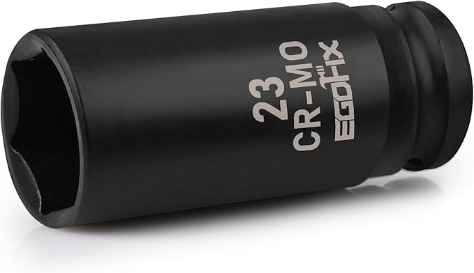 1/2" Drive Deep Impact Socket, 23mm Socket, CR-MO, Metric, 6 Point