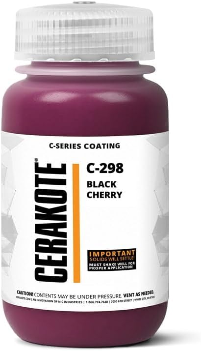 CERAKOTE® (AIR CURE C-Series BLACK CHERRY (16oz) C-298P - Our Ceramic Technology Combines Performance with Color on All- Metals, Polymers + More