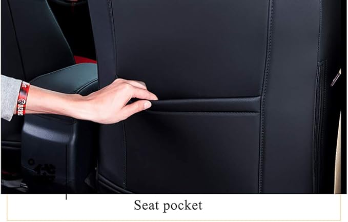 EKR Rav4 Seat Covers Custom Fit for Toyota Rav4 XLE,Platinum,Limited 2013-2018 & SE 2016-2018, Leather Truck Seat Cover Full Set for SUV,Faux Leather(Black)