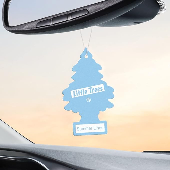 LITTLE TREES Car Air Freshener | Hanging Tree Provides Long Lasting Scent for Auto and Home | Summer Linen, 24 Air Fresheners
