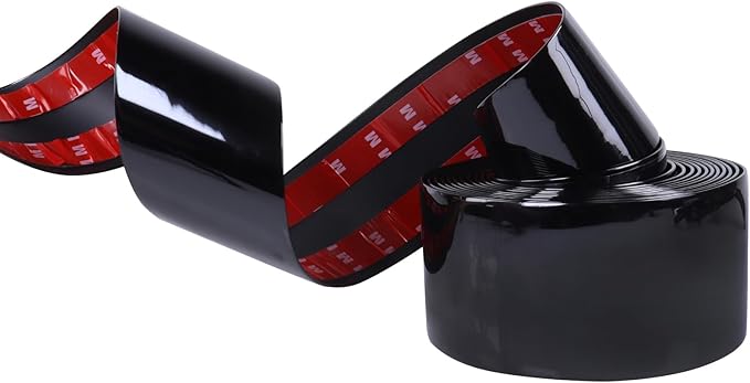 2"(50mm) Automotive Trim Molding 32FT Heavy Duty Car Side Moldings Self Adhesive UV Protected Scratch-Proof for Truck RV Boat Exterior Interior Body Door Window Bumper, Glossy Black