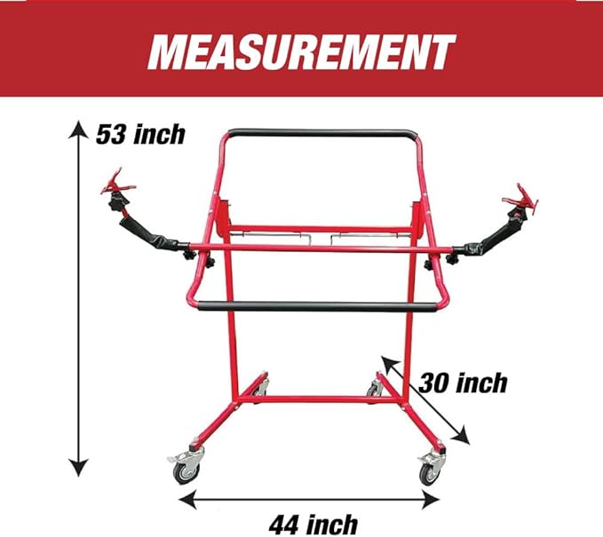 LAUCO Adjustable Bumper Stand, Securely Holds Plastic Car Bumper Covers for Automotive Bodyshop Repair - Multiple Angles, 5 Locking Positions, Wheels - Sand, Prep, Spray Primer, Paint Bodywork [8044]