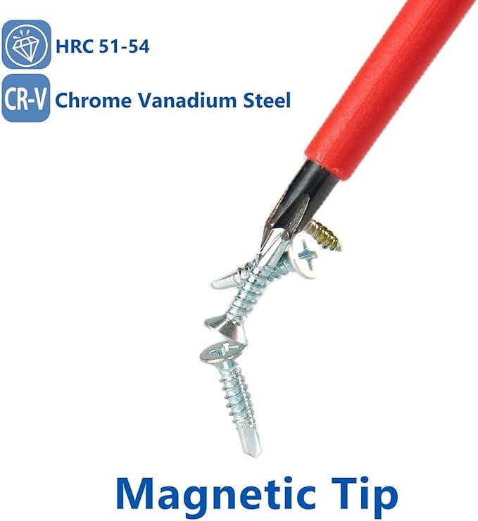 7 PCS 1000V Insulated Electrical Screwdriver Set, 3 Phillips and 4 slotted Screwdrivers, with Voltage Tester, CR-V Magnetic Tips, Professional Electrician Electrical Screwdriver Tool Set