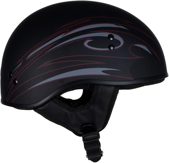 Hot Leathers Advanced Motorcycle DOT Skull Cap Classic Half Helmets Biker HLT