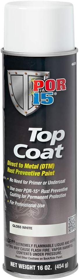 POR-15 46818 Top Coat Gloss White Spray Paint 16 fl. oz.