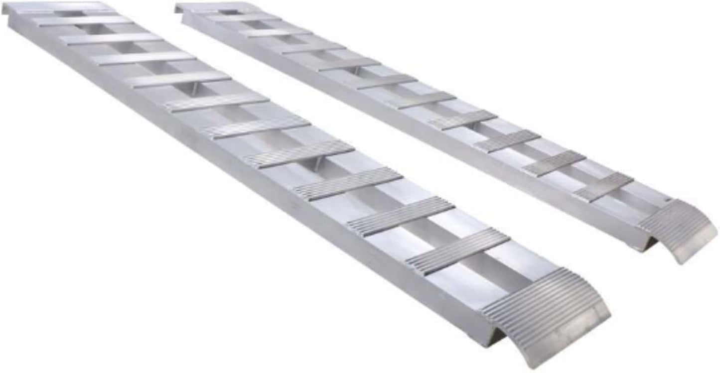 GEN-Y Hitch Heavy Duty Aluminum Loading Ramps - Set of 2, 8 Feet Long x 15 Inches Wide, 10000 lbs Capacity, Hybrid Hook and Plate Ends, Serrated Cross Rungs for Maximum Traction