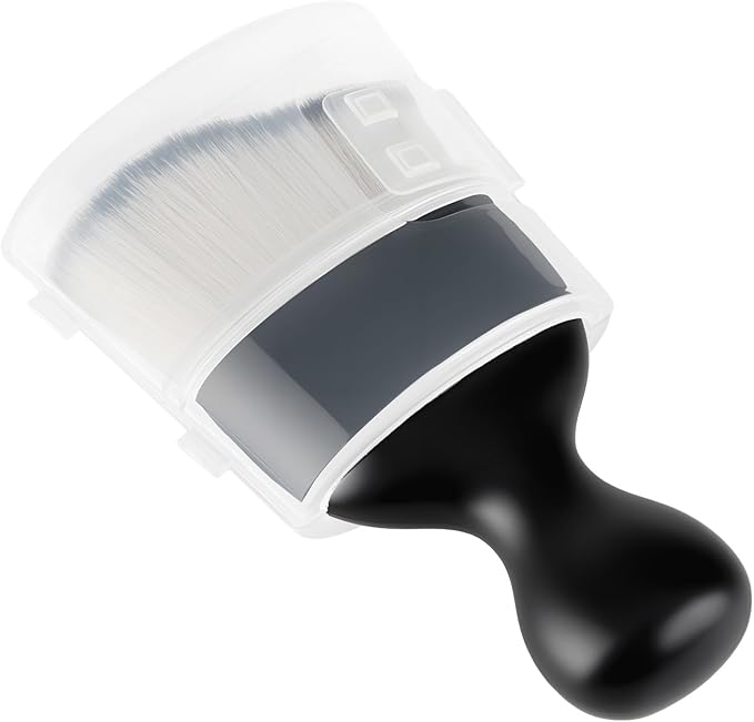 Car Detailing Brush, Soft Bristle Cleaning Brush, Scratch-Free Auto Duster Tool for Dashboard, Air Vents, Leather & Interior Cleaning (Black&White with Cap)