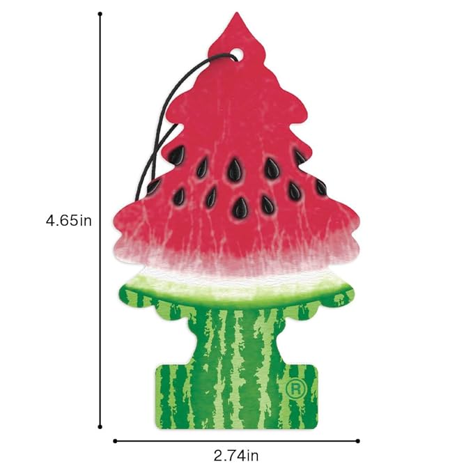 LITTLE TREES Car Air Freshener | Hanging Tree Provides Long Lasting Scent for Auto and Home | Watermelon, 24 Air Fresheners