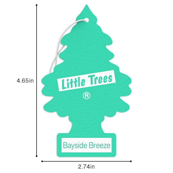 LITTLE TREES Car Air Freshener | Hanging Tree Provides Long Lasting Scent for Auto and Home | Bayside Breeze, 24 Air Fresheners