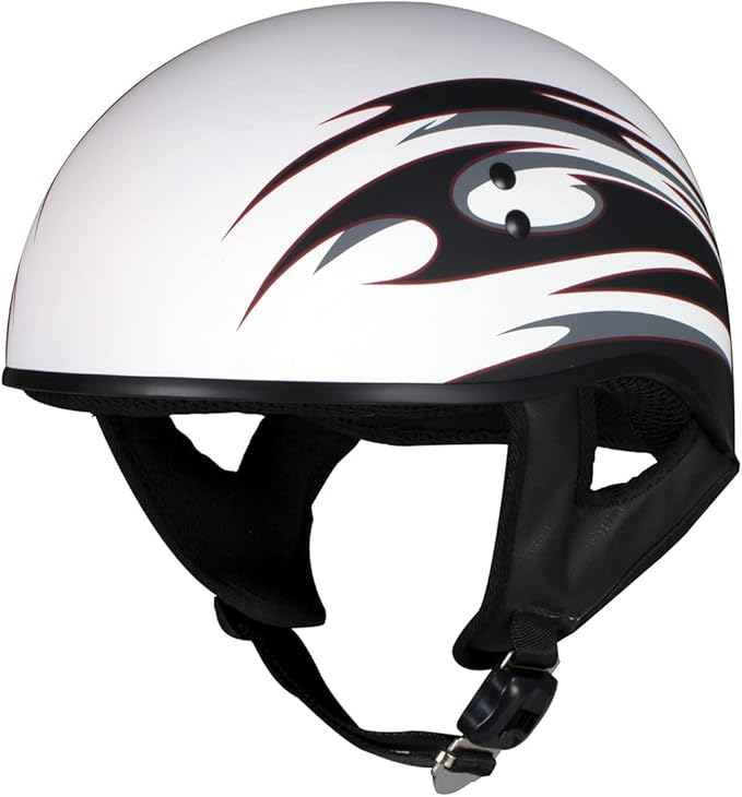Hot Leathers Advanced Motorcycle DOT Skull Cap Classic Half Helmets Biker HLT