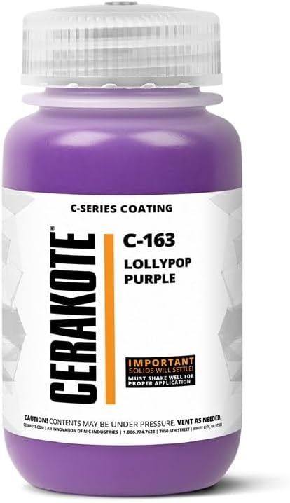 CERAKOTE® ( AIR CURE C-SERIES LOLLYPOP PURPLE [ 4oz ] C-163T Performance Ceramic Technology + Color on All- Metals, Polymers + More