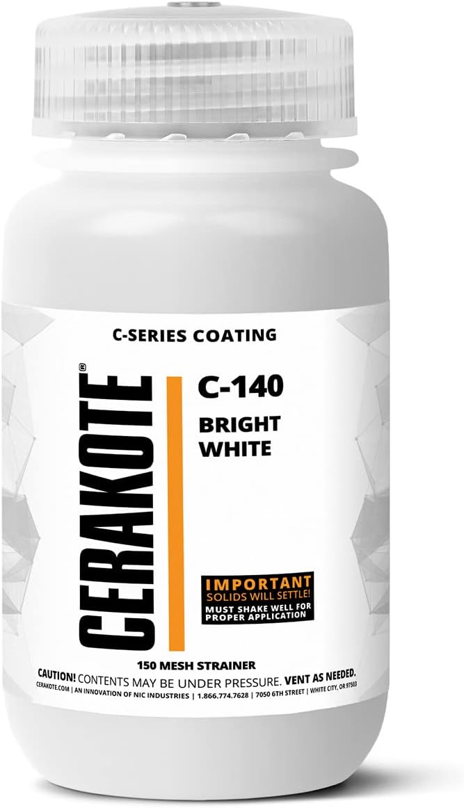 CERAKOTE® (AIR CURE C-SERIES BRIGHT WHITE (16oz) |C-140P|-Our Ceramic Technology Combines Performance with Color on All- Metals, Polymers + More