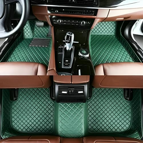 Add Personal Touch to Your Vehicle with IMEISH Customizable Logo Text Car Mats for 99% of vehiclesPads Protection Non-Slip Leather Floor Liners (Green)