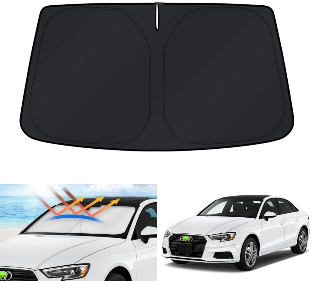 KUST Windshield Sun Shade for 2014-2020 Audi A3 Window Sunshade Sun Visor Protector Foldable Blocks UV Rays Keep Your Car Cooler