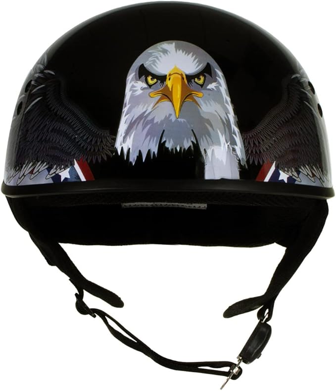 Hot Leathers Advanced Motorcycle DOT Skull Cap Classic Half Helmets Biker HLT