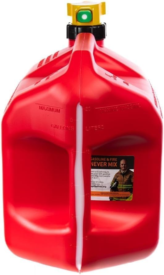 No-Spill 4-Pack 5 Gallon Red Gasoline Cans