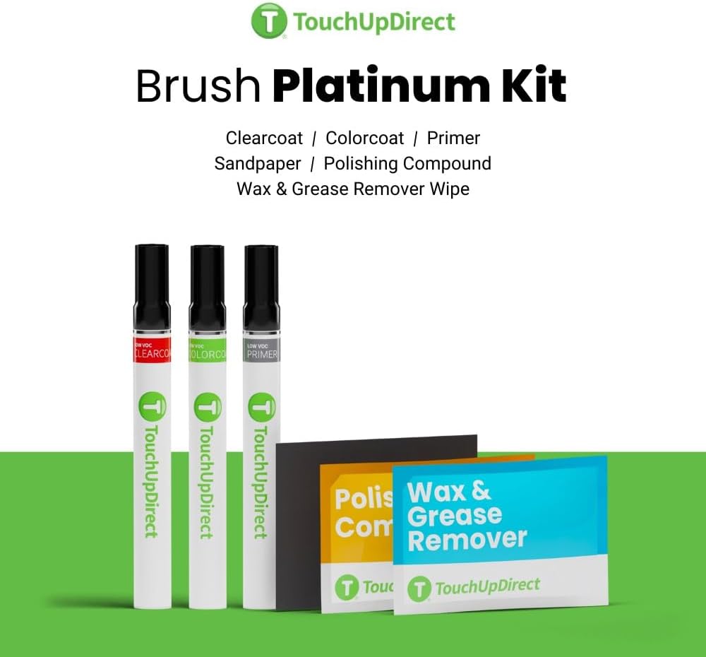 TouchUpDirect 8X7 Electric Storm Blue Compatible with Toyota Exact Match Touch Up Paint Brush - Platinum Kit