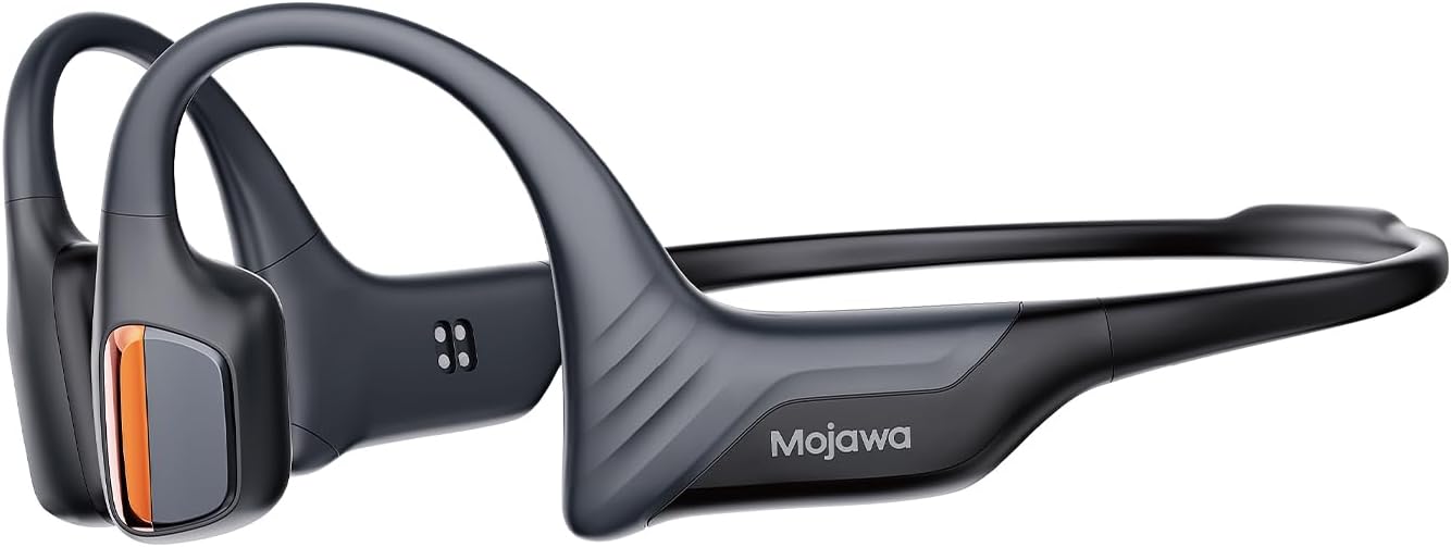 Purra Run Bone Conduction Sport Headphones, Open-Ear Bluetooth Headphones with Mic, IP67 Waterproof, Deep Bass, Voice Control, Secure Fit for Running, Cycling, and Workouts (Black)