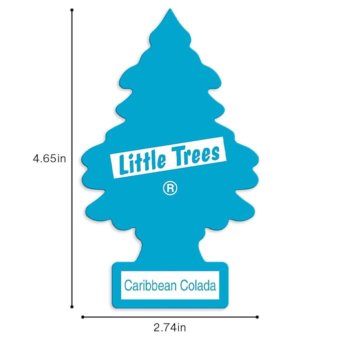 LITTLE TREES Car Air Freshener | Hanging Tree Provides Long Lasting Scent for Auto and Home | Caribbean Colada, 24 Air Fresheners