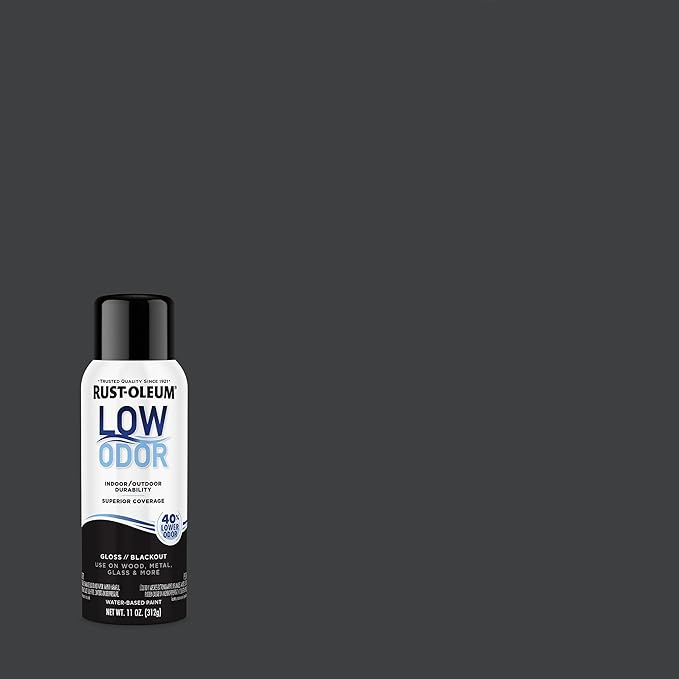 Rust-Oleum Low Odor Premium Spray Paint, 11 oz, Gloss Blackout, 6 Pack