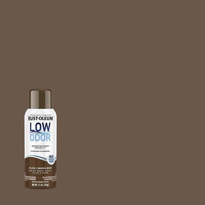 Rust-Oleum Low Odor Premium Spray Paint, 11 oz, Gloss Brown Bear
