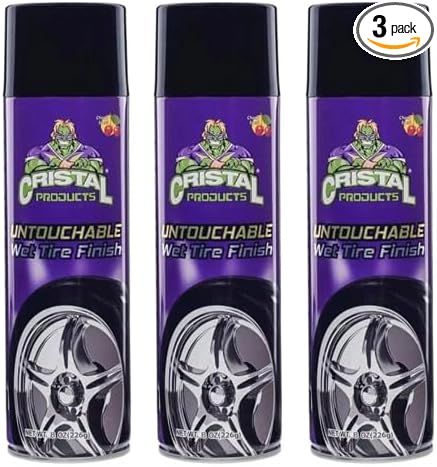 Untouchable Tire Shine Spray – Long-Lasting Wet Tire Finish for Deep Gloss & Protection – Waterproof Tire Shine, Easy Application, Premium Tire Cleaner Shine 8oz (3PK)